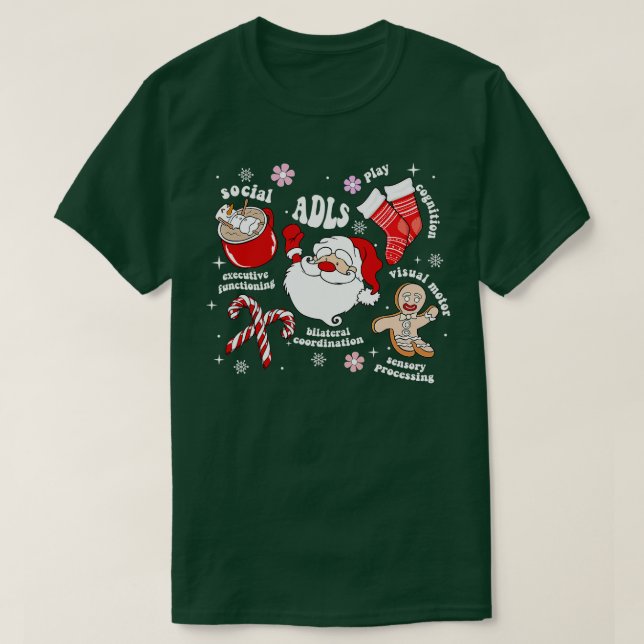 Camiseta Terapia ocupacional a Navidades Santa Xmas Holid (Diseño del anverso)