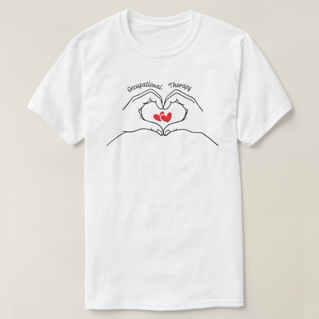 Camiseta Terapia Ocupacional Corazón Adorable (Diseño del anverso)