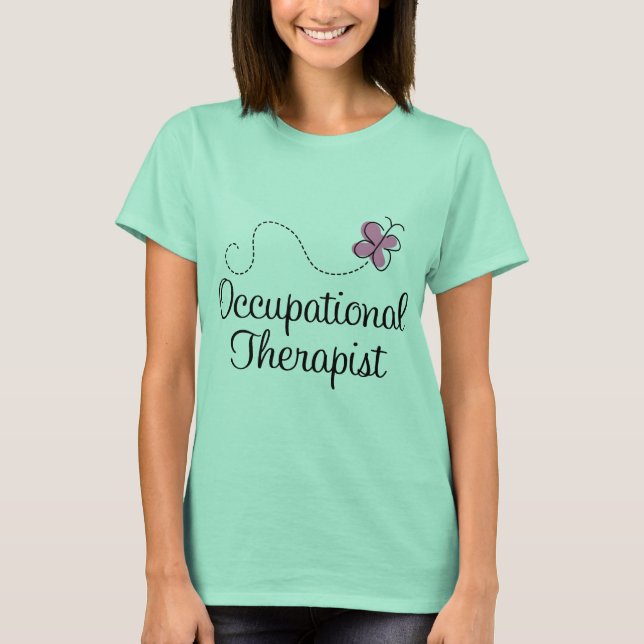 Camiseta Terapia ocupacional de la mariposa rosada (Anverso)