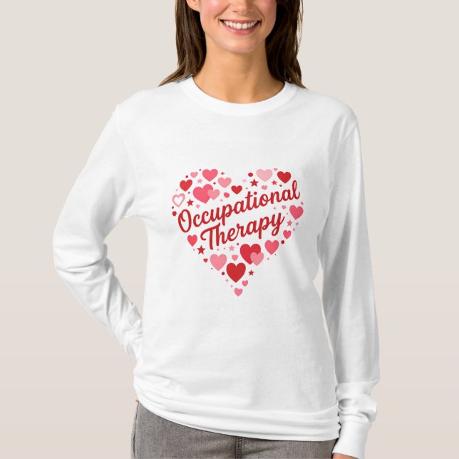 Camiseta Terapia Ocupacional Diseño de Corazón – Agradable  (Anverso)