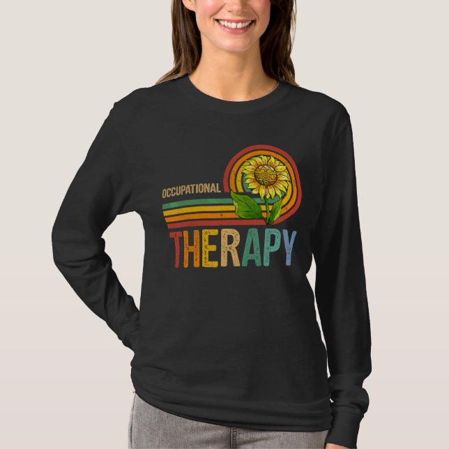 Camiseta Terapia Ocupacional Enfermería Retro Girasol (Anverso)