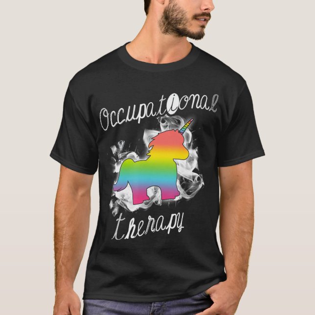 Camiseta Terapia ocupacional envía regalos de unicornio de  (Anverso)
