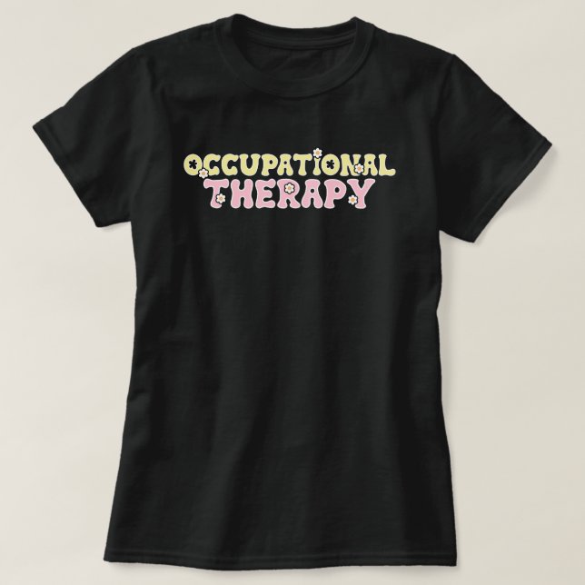 Camiseta Terapia ocupacional Floral retro (Diseño del anverso)