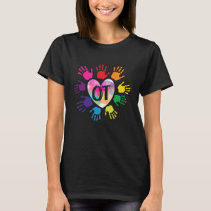 Camiseta Terapia Ocupacional OT Mano Corazón Enseñar