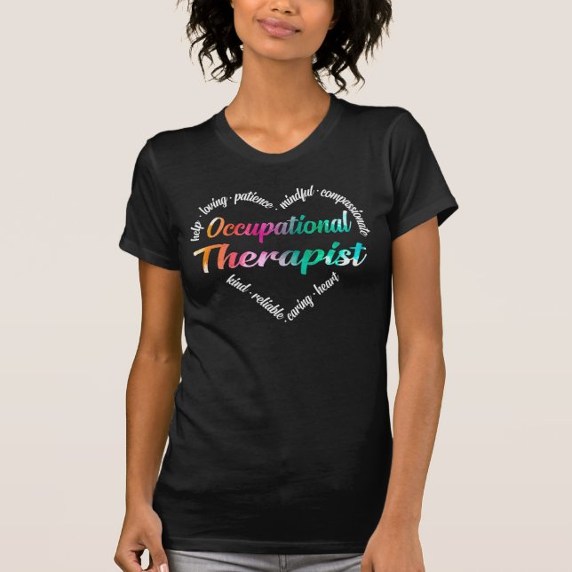 Camiseta Terapia Ocupacional Palabra del Corazón Nube Acuar (Anverso)