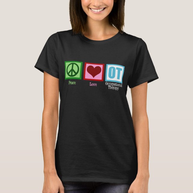 Camiseta Terapia profesional OT del amor de la paz (Anverso)