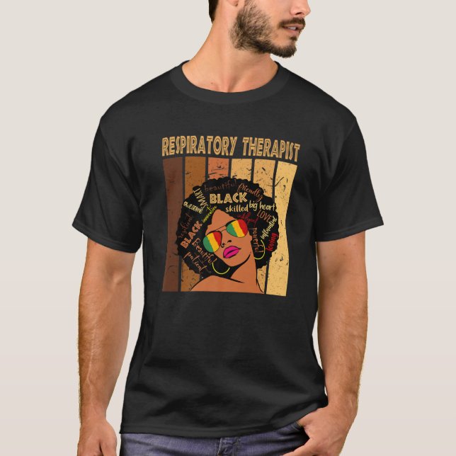 Camiseta Terapia respiratoria afroafricana negra (Anverso)