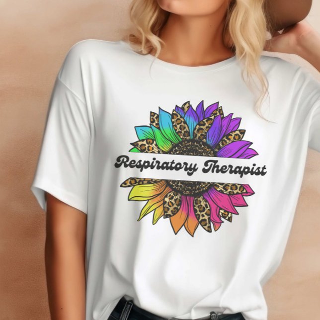 Camiseta Terapia respiratoria Arcoiris Girasol (Respiratory Therapist Rainbow Sunflower T-Shirt
)