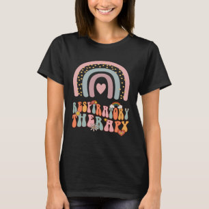 Camiseta Terapia Respiratoria Arcoiris Groovy Retro Vintage
