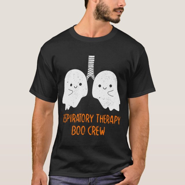 Camiseta Terapia Respiratoria Boo Crew Lungs Halloween (Anverso)