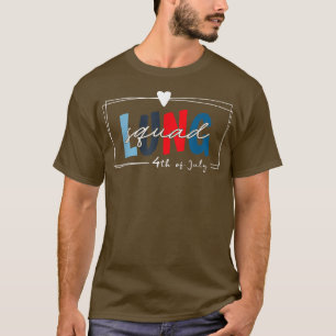 Camiseta Terapia Respiratoria Cuadrada de Pulmón Patriótico