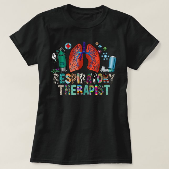 Camiseta Terapia respiratoria Leopardo Estetioscopio Occide (Diseño del anverso)