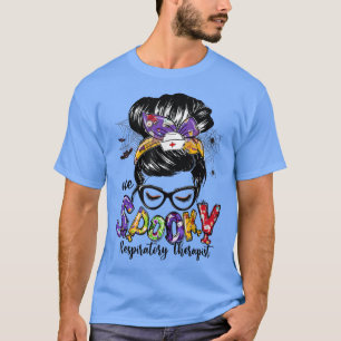 Camiseta Terapia respiratoria Messy Bun Happy Halloween Gi