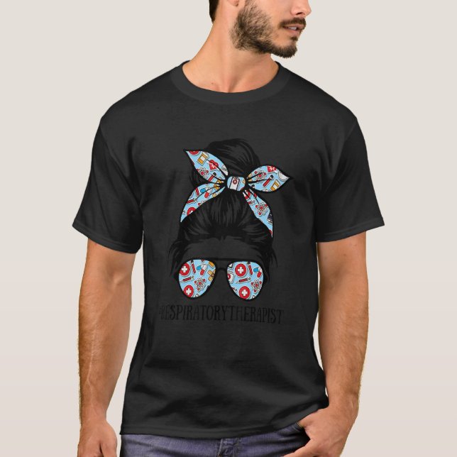 Camiseta Terapia respiratoria Messy Bun RT (Anverso)