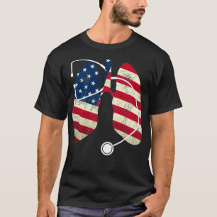 Camiseta Terapia respiratoria Patriótica Bandera Estadounid