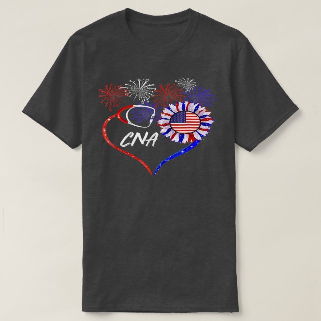 Camiseta Terapia Respiratoria Patriótica Girasol 4 De J (Diseño del anverso)
