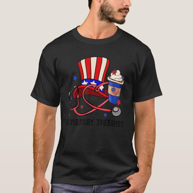 Camiseta Terapia Respiratoria Uu Cup Tío Sam Gorra Stetho (Anverso)