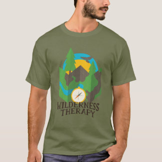 Camiseta Terapia silvestre Montañas Viajes de brújula fores