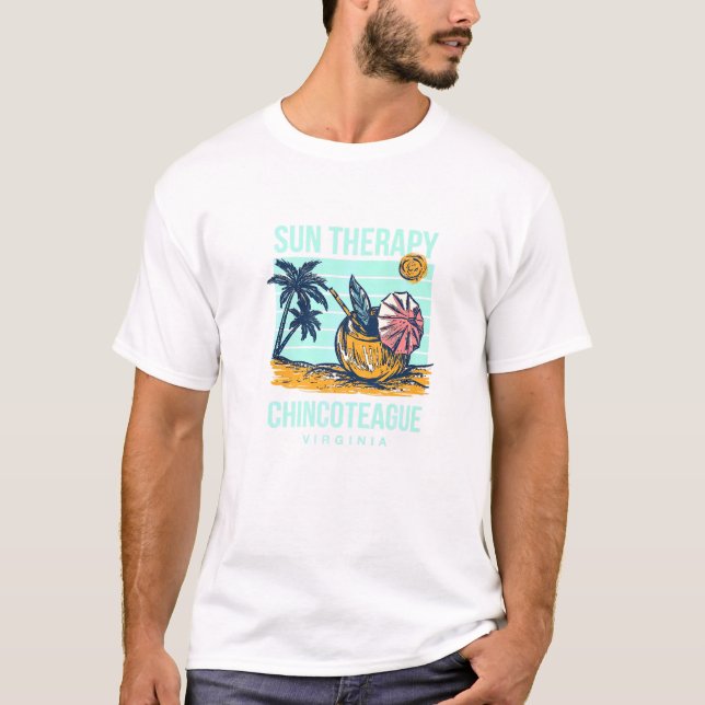 Camiseta Terapia solar Chincoteague verano Virginia Tropica (Anverso)