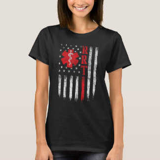 Camiseta Terapia terapeuta respiratoria con bandera estadou