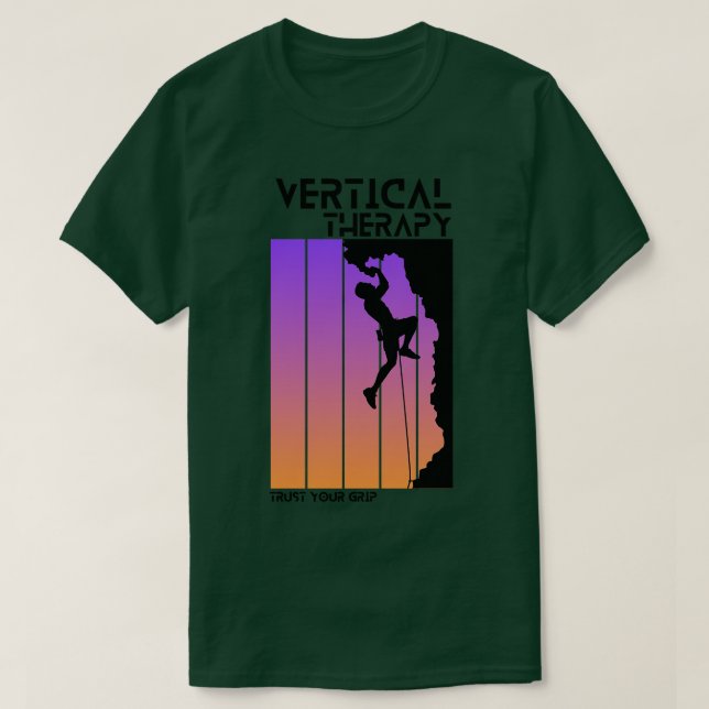 Camiseta Terapia vertical Confie en su agarre Escalando esc (Diseño del anverso)