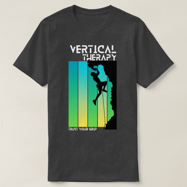 Camiseta Terapia vertical Confie en su agarre Escalando esc (Diseño del anverso)