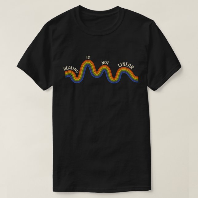 Camiseta Terapia y psicóloga "La curación no es lineal" (Diseño del anverso)