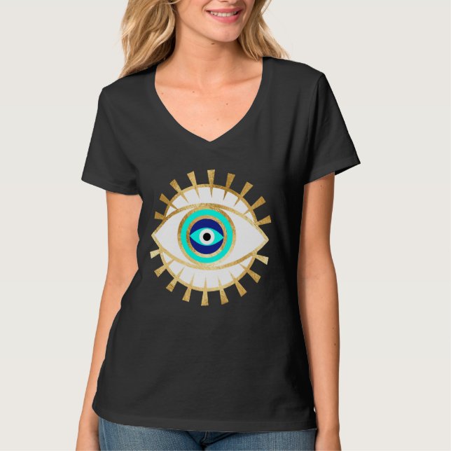 Camiseta Tercer aspecto turquesa y Purpurina de oro (Anverso)