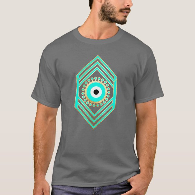 Camiseta Tercer aspecto turquesa y Purpurina de oro (Anverso)