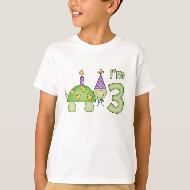 Camiseta Tercer cumpleaños de la pequeña tortuga (Anverso)