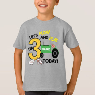 Camiseta Tercer cumpleaños - fiesta de tractores con temá