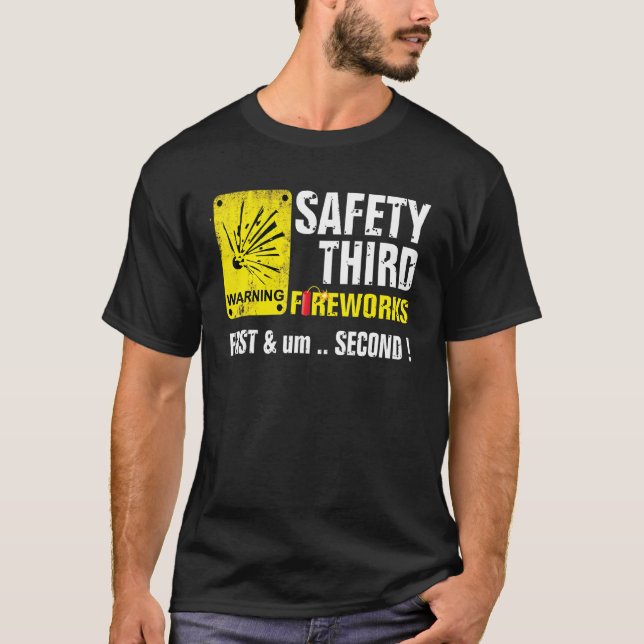 Camiseta Tercer fuegos artificiales de seguridad 4 de julio (Anverso)