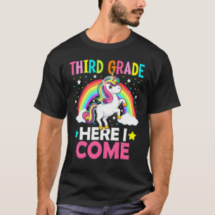 Camiseta Tercer Grado Aquí Vuelvo Unicorn A La Escuela 3.