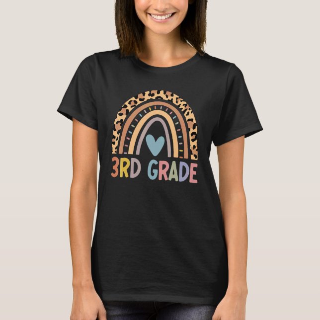 Camiseta Tercer grado Boho Arcoíris Profesor Estudiante Últ (Anverso)