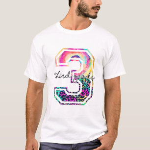 Camiseta Tercer Grado De Vuelta A La Escuela Leopard Tie Dy