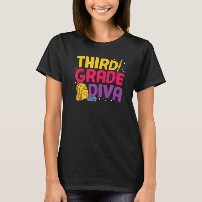 Camiseta Tercer Grado Diva Cute 3º Grado (Anverso)