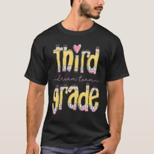 Camiseta Tercer Grado Equipo de Sueños Retro Lápiz Profesor