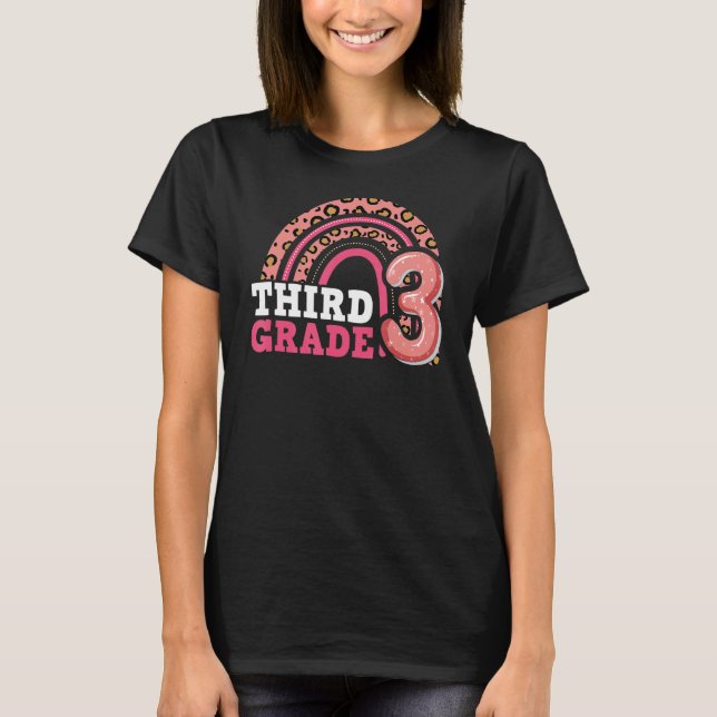 Camiseta Tercer grado Leopard Chicas del arcoiris Maestra d (Anverso)
