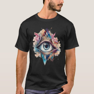 Camiseta Tercer Ojo Espiritual Acuarela Auto-Reflexión Awa