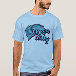 Camiseta tercer puente. azul y azul.