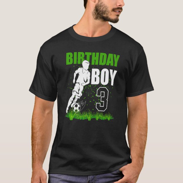 Camiseta Tercer tema del partido de cumpleaños de fútbol de (Anverso)