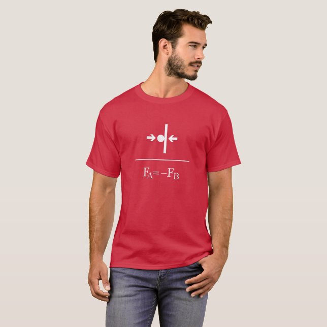 Camiseta Tercera ley de Newton (Anverso completo)