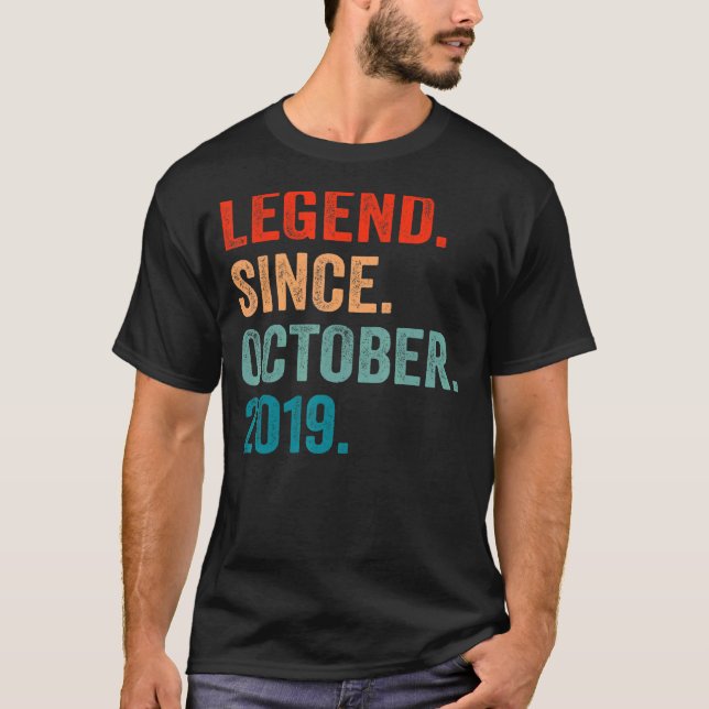 Camiseta Tercera leyenda de cumpleaños de 3 años desde octu (Anverso)