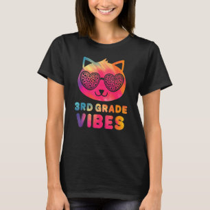Camiseta Tercero Vibraciones de 3er Grado Gato Colorido Gat