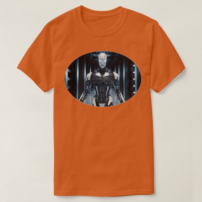 Camiseta Terminador de robots blancos (Diseño del anverso)