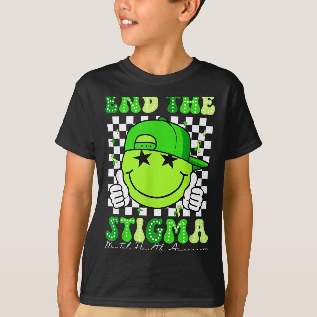 Camiseta Terminar con el estigma conciencia de salud mental (Anverso)
