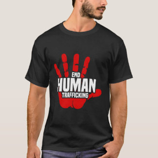 Camiseta Terminar con el tráfico humano con la huella roja