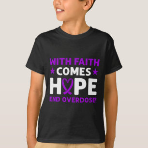 Camiseta ¡Terminar con la sobredosis! Cinta morada. Concien