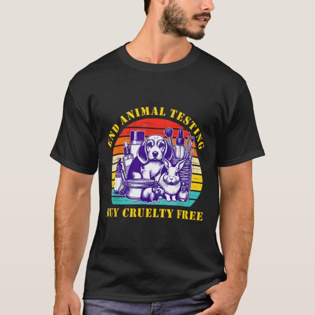 Camiseta Terminar con las pruebas en animales compra sin cr (Anverso)