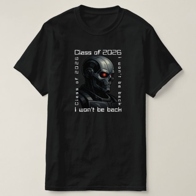 Camiseta Terminator Skull Graduation  Class of 2026 Design (Diseño del anverso)